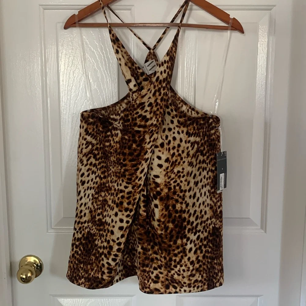 Worthington Cheetah Leopard Cross Front Tank NWT! - Picture 1 of 10